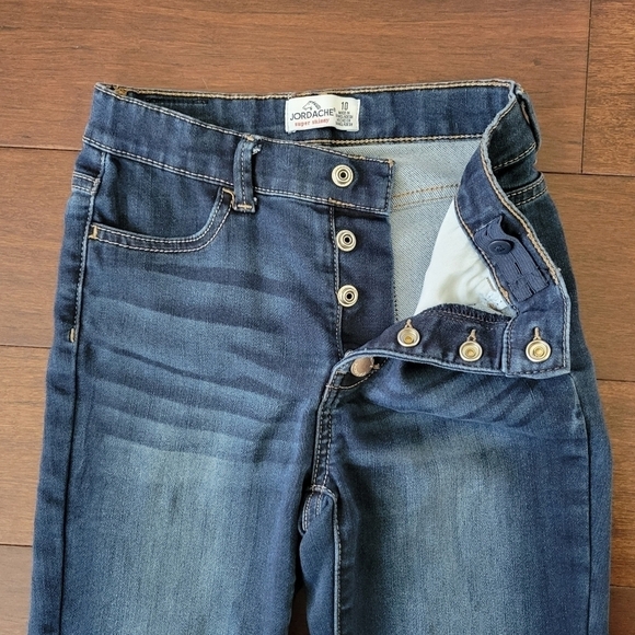 Jordache Super Skinny Snap-Up Jeans/Jeggings Girls Size 10 Adjustable Waist - Picture 4 of 10